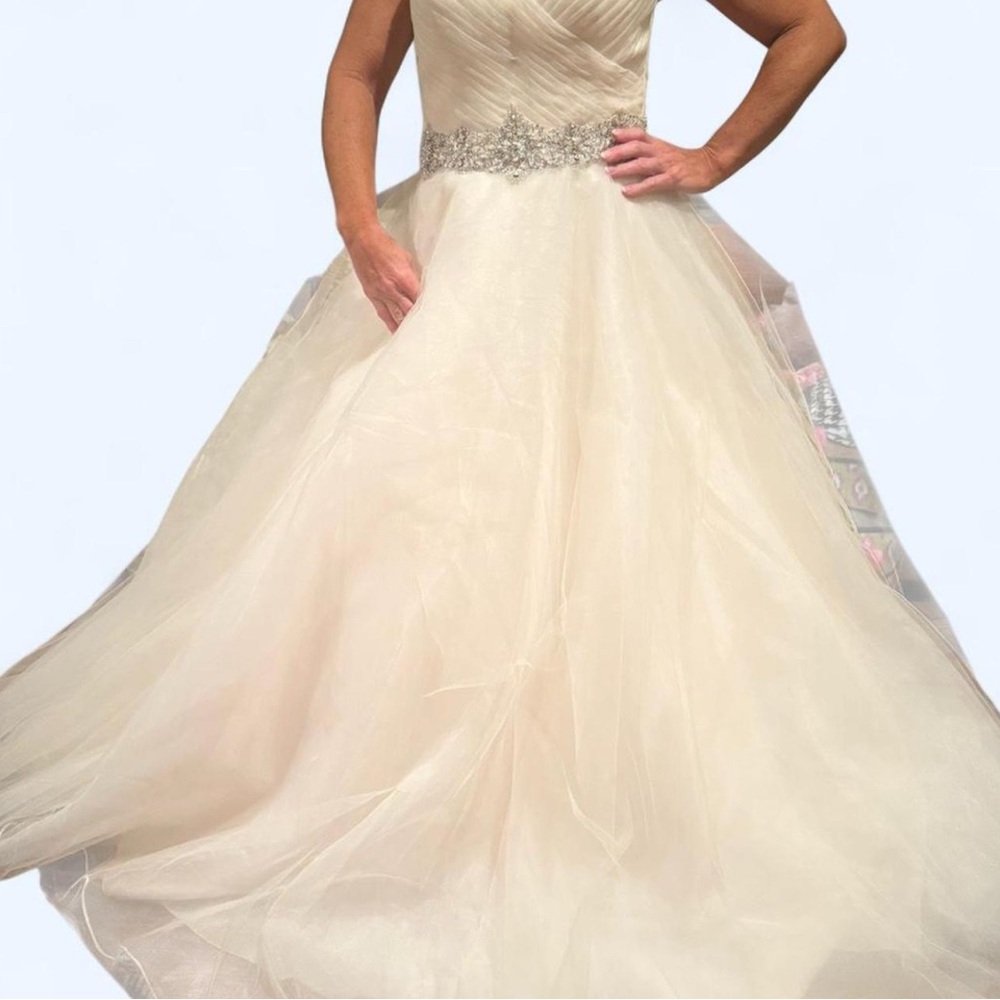 Mori Lee Cream Wedding Dress with Silver Accents